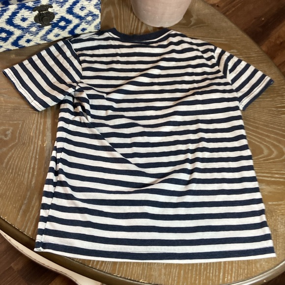 Big Boy Tommy Hilfiger Short sleeve navy blue & white Striped Tee Shirt - Picture 8 of 8